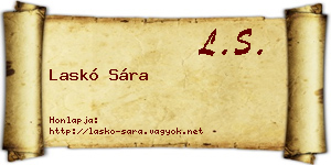 Laskó Sára névjegykártya
